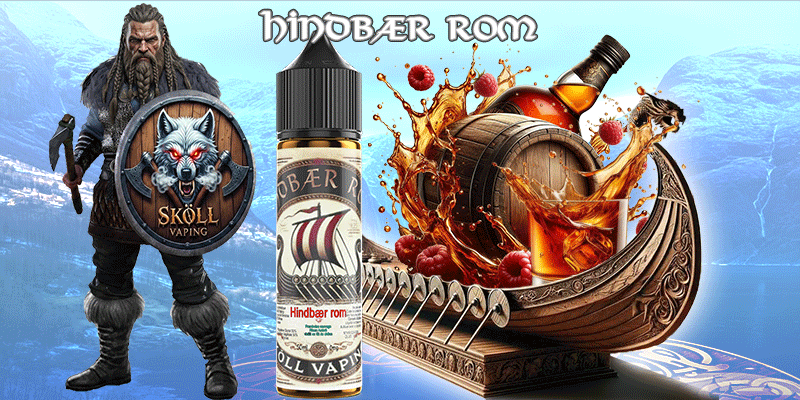 Hindbær-rom-sköllvaping-eliquide-cocktail-rhum-frambooise-viking