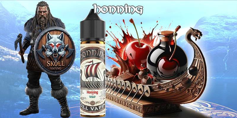 Honning-sköllvaping-eliquide-chocolat-cerise-monchéri-viking