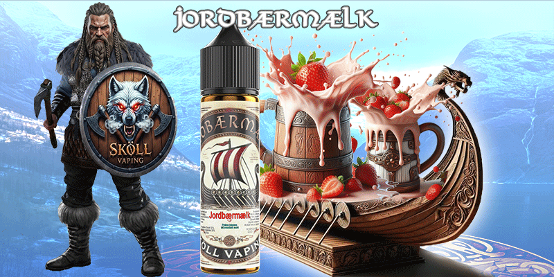 jordbærmælk-sköllvaping-eliquide-lait-fraise-viking