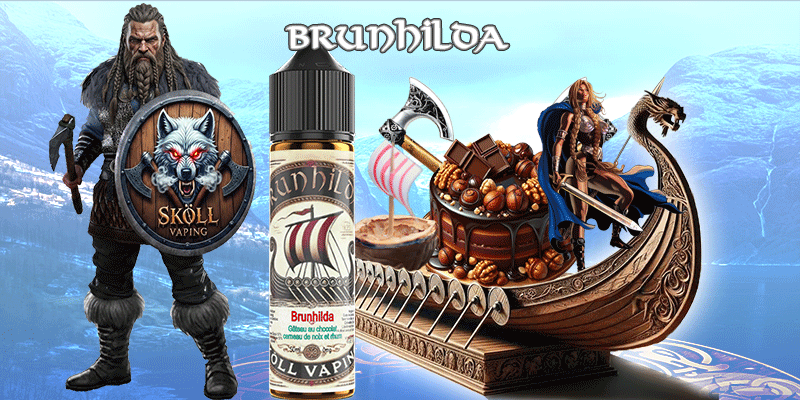 Brunhilda--visuel-descriptif-pour-sköllvaping-eliquide-gateau-chocolat-noix-rhum-viking