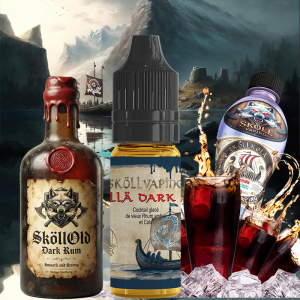 Sköllä Dark Rum-concentre-Rhum ambré-vieux rhum-dark rum-coca cola-cola-frais-skollvaping