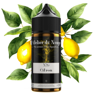 N°4-120ml citron visuel représentant la fiole et en arrière plan, ces arômes
